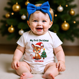 🎄1. Weihnachten, benutzerdefinierter Text, ReinDE Baby Strampler
