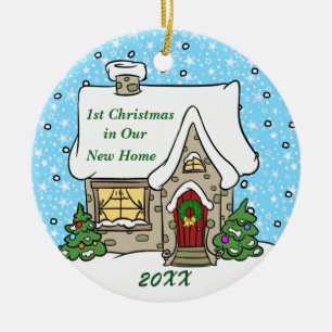 1. Weihnachten im neuen Zuhause Keramik Ornament