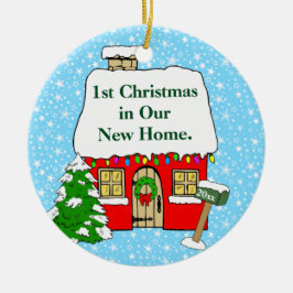1. Weihnachten im neuen Zuhause Keramik Ornament