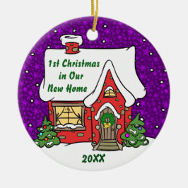 1. Weihnachten im neuen Zuhause Keramik Ornament