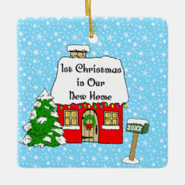1. Weihnachten in unserem neuen Zuhause Keramikornament