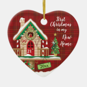 1. Weihnachten, mein neues Zuhause, Birdhouse Keramik Ornament