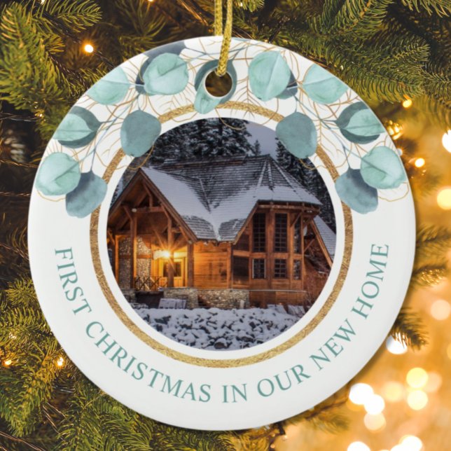 1. Weihnachten Neue Zuhause Eukalyptus 2 Foto Keramik Ornament (Von Creator hochgeladen)