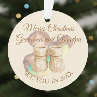 1. Weihnachten Oma & Opa - Baby-Schühchen Ornament