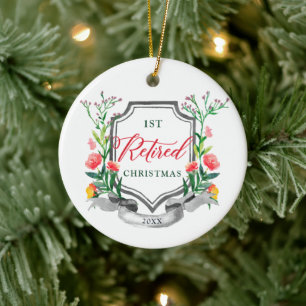 1. Weihnachten Personalisierte Blumengrün Keramik Ornament