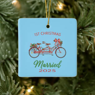 1. Weihnachten Verheiratet 2025 Frisch Vermählte Keramikornament