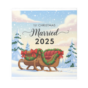 1. Weihnachten Verheiratet 2025   Süßer Schlitten  Notizblock