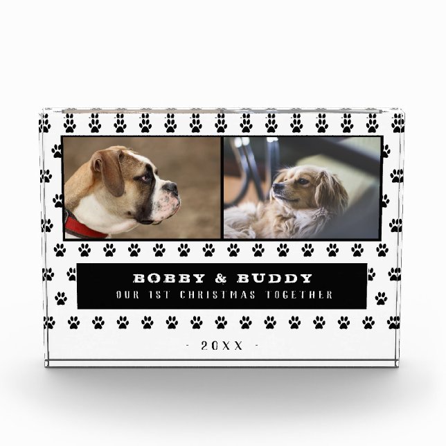 1. Weihnachten zusammen 2 Hunde Paw 2 Fotoblock (Vorderseite)