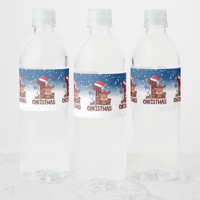 1. Weihnachts-Weihnachtsmannmütze Weißschneejunge  (Flaschen)