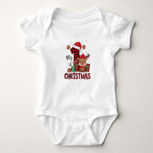 1. Weihnachts-Weihnachtsmannmütze Weißschneejunge  Baby Strampler