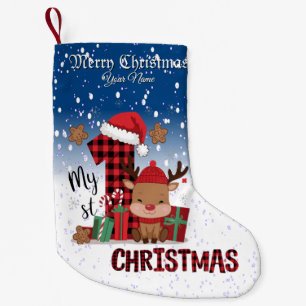 1. Weihnachts-Weihnachtsmannmütze Weißschneejunge Kleiner Weihnachtsstrumpf