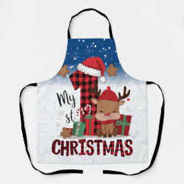 1. Weihnachts-Weihnachtsmannmütze Weißschneejunge  Schürze