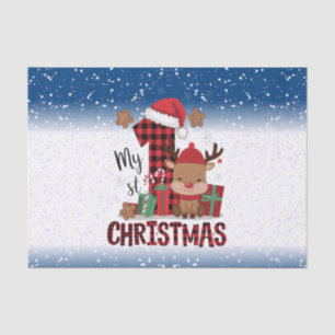 1. Weihnachts-Weihnachtsmannmütze Weißschneejunge  Seidenpapier
