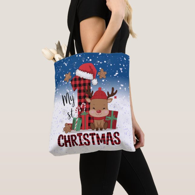 1. Weihnachts-Weihnachtsmannmütze Weißschneejunge  Tasche (Von Nahem)