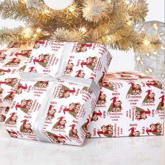 1. Weihnachtsbär Name Text Weihnachtsbaum Geschenkpapier