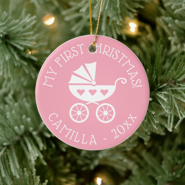 1. Weihnachtsbaumschmuck mit Kutsche Keramikornament (Baum)