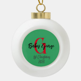 1. Weihnachtsbaumschmuck unisex Monogramm Keramik Kugel-Ornament