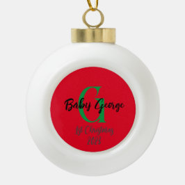 1. Weihnachtsbaumschmuck unisex Monogramm Keramik Kugel-Ornament