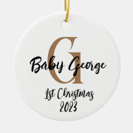 1. Weihnachtsbaumschmuck unisex Monogramm Keramik Ornament