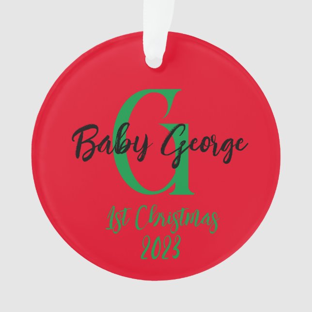 1. Weihnachtsbaumschmuck unisex Monogramm Ornament (Vorderseite)
