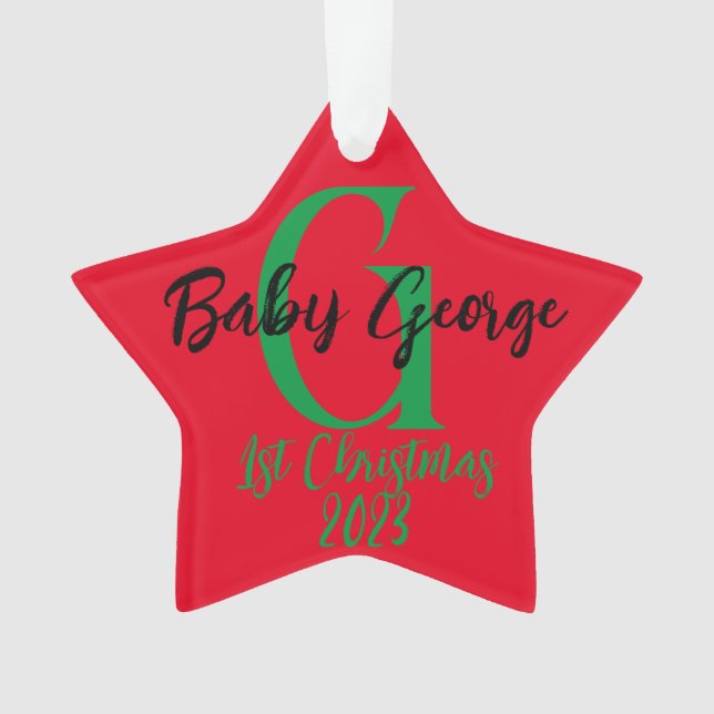 1. Weihnachtsbaumschmuck unisex Monogramm Ornament (Vorderseite)