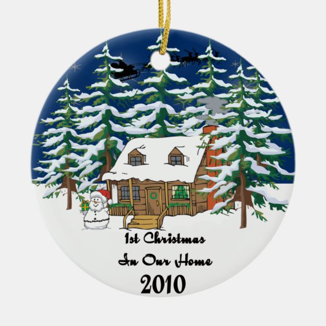 1. WeihnachtsBlockhaus 2010 Keramik Ornament (Vorne)