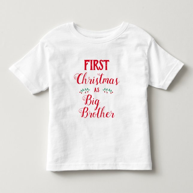 1. Weihnachtsbruderfamilie passend roten Text Kleinkind T-shirt (Vorderseite)