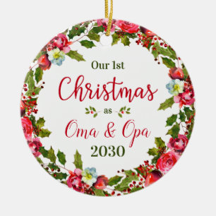 1. Weihnachtsfeier Oma Opa Foto Keramik Ornament