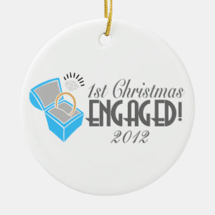 1. Weihnachtsfeier Verlobt Keramikornament