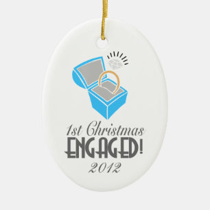 1. Weihnachtsfeier Verlobt Keramikornament