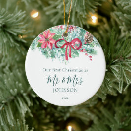 1. Weihnachtsgebäck Neu verheiratete Berries & Gre Keramik Ornament