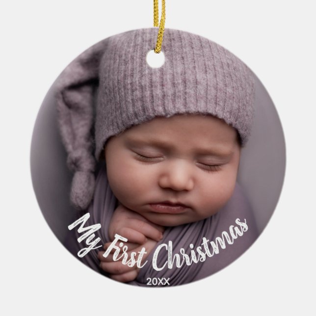 1. Weihnachtsgeschenk Foto Geburtsstunde Geburtsst Keramik Ornament (Vorne)