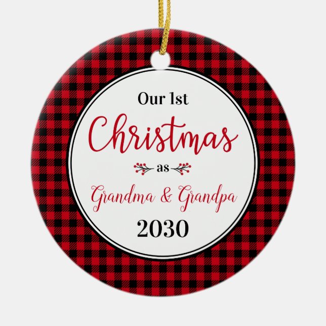 1. Weihnachtsgrandma Opa Foto Keramik Ornament (Vorne)