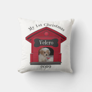 1. Weihnachtshund Hochladen Foto Dog House w Bone  Kissen