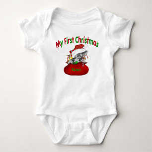1. WeihnachtsKitty personalisiert Baby Strampler
