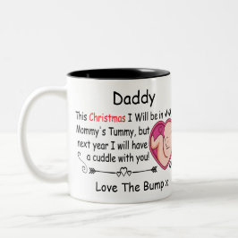 1. Weihnachtsmann erwartet Schwangere von Bump Zweifarbige Tasse