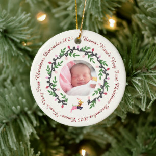 1. Weihnachtsrentier mit Kranz Anpassen2 Keramik Ornament