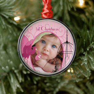 1. Weihnachtsstorch Birdcage Foto Weihnachten Silbernes Ornament
