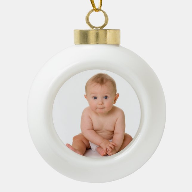 1. Weihnachtsverzierung Keramik Kugel-Ornament (Vorderseite)