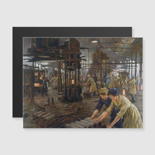 1. Weltkrieg 1918 Frauen in einer Munitionsfabrik Magnetkarte (Vorne/Hinten)