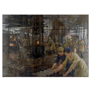 1. Weltkrieg 1918 Frauen in einer Munitionsfabrik Schneidebrett