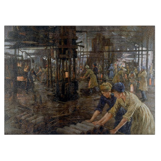 1. Weltkrieg 1918 Frauen in einer Munitionsfabrik Schneidebrett (Vorderseite)