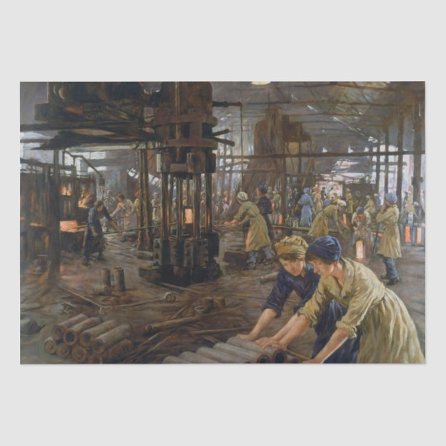 1. Weltkrieg 1918 Frauen in einer Munitionsfabrik Seidenpapier (Vorderseite)