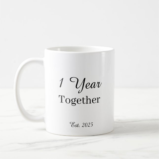 1 Year Anniversary Mug – First Wedding Anniversary (Gauche)