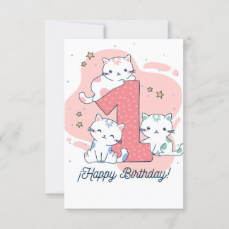 1 Year Old - Happy Birthday Einladung