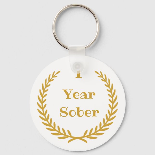1 Year Sober Keychain for Addiction Recovery Schlüsselanhänger (Vorderseite)