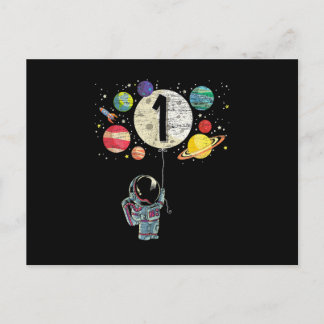 1 Years Old Birthday Boy Astronaut 1st Birthday Postkarte