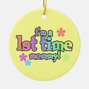 1. Zeit-Mama-Regenbogen-Text-Geschenke Keramik Ornament