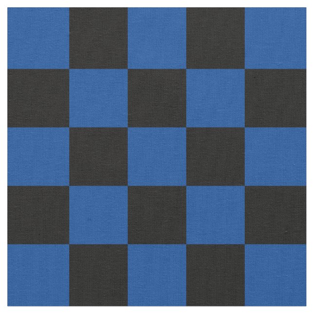 1-Zoll-Karo-Schwarz-Blau-Checkerboard Stoff (Nahaufnahme)