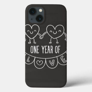 1er anniversaire Cadeau Chalk Coeurs coque ipad